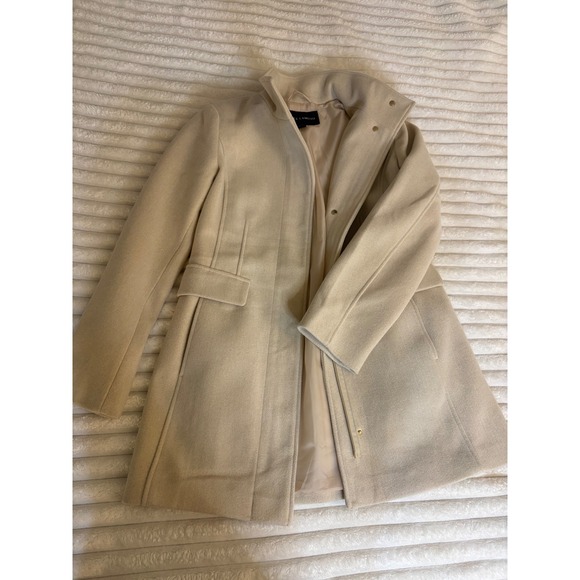 Vince Camuto Womens Beige Wool Blend Trench Coat Jacket Size S - Picture 2 of 8